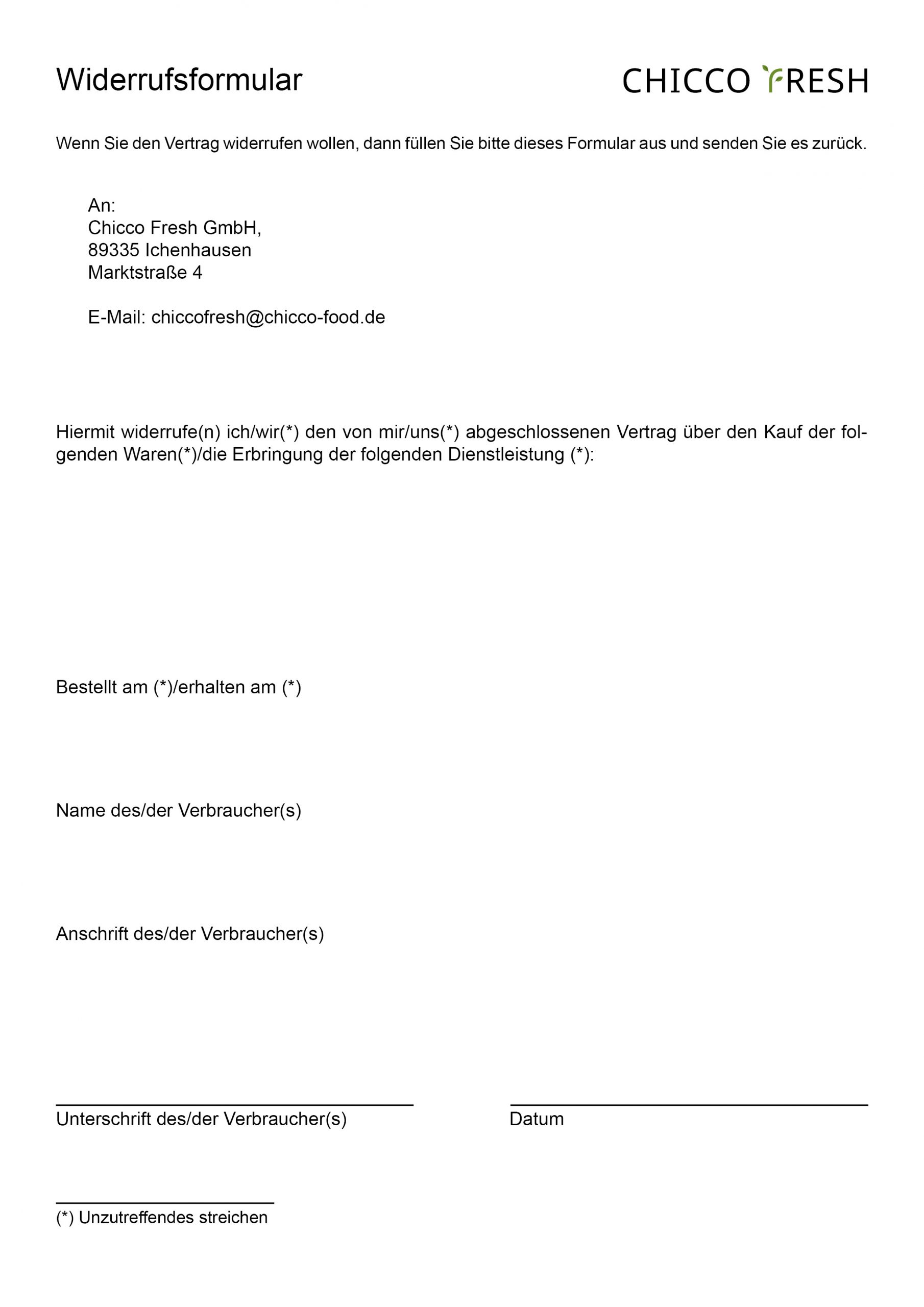 Musterwiderrufsformular